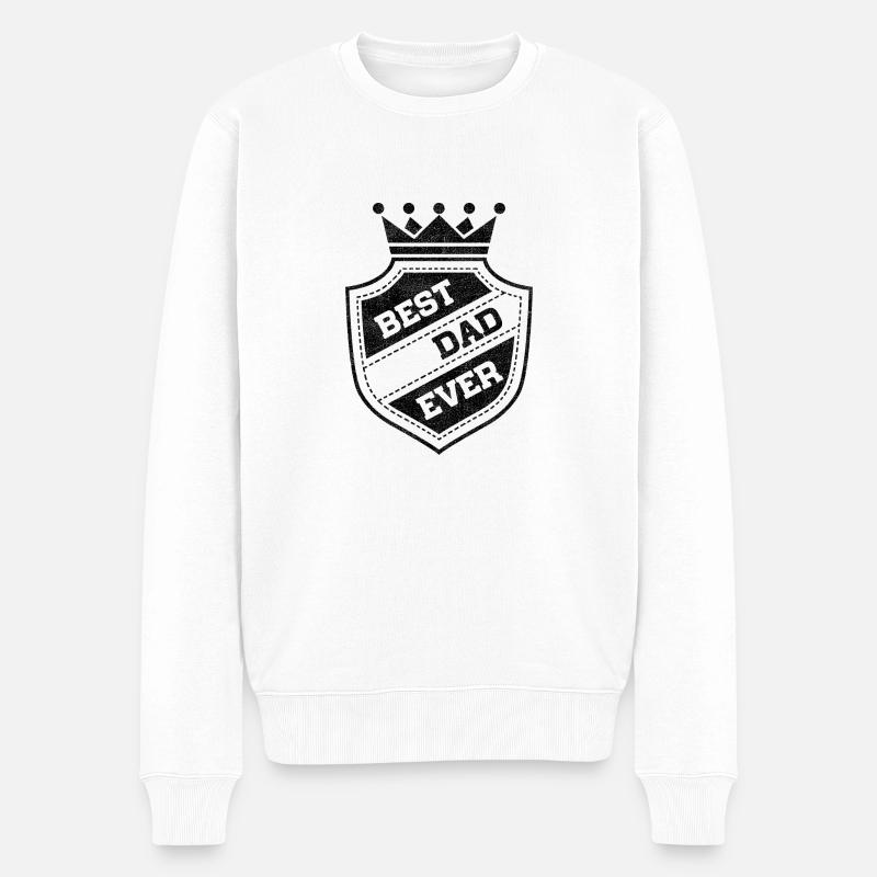 Best Dad Ever - Männer Premium Bio Pullover - Weiß
