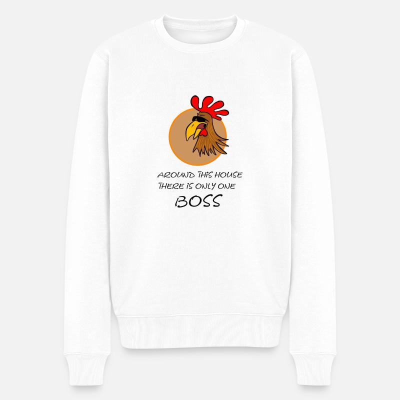 Coq Cool Boss - Pull Premium bio Homme - blanc