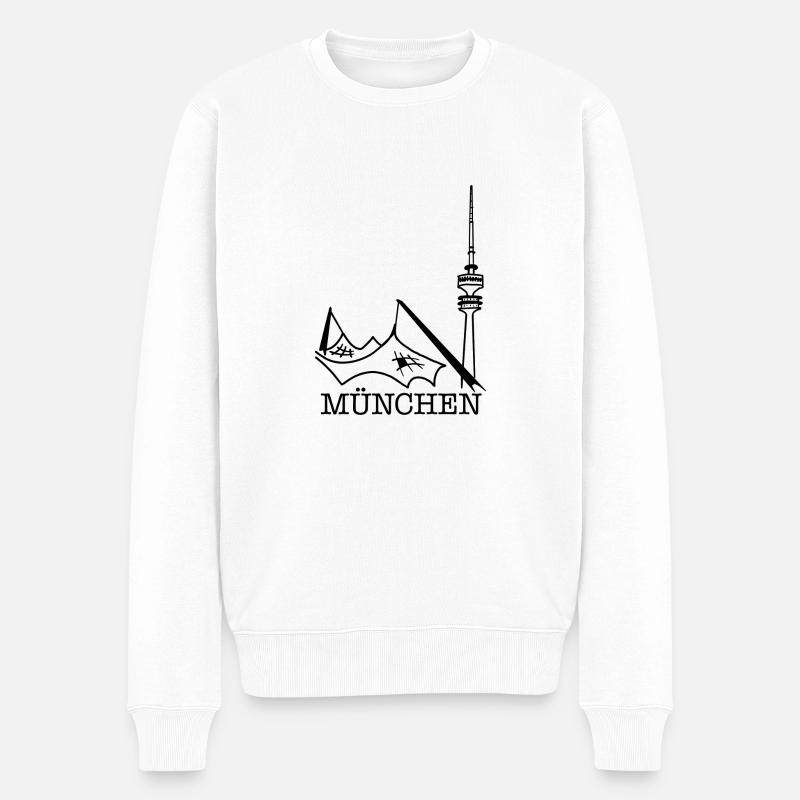 München - Männer Premium Bio Pullover - Weiß