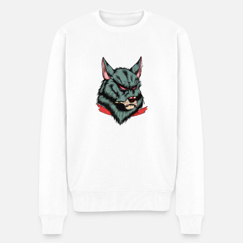 Ace le loup furieux - Pull Premium bio Homme - blanc