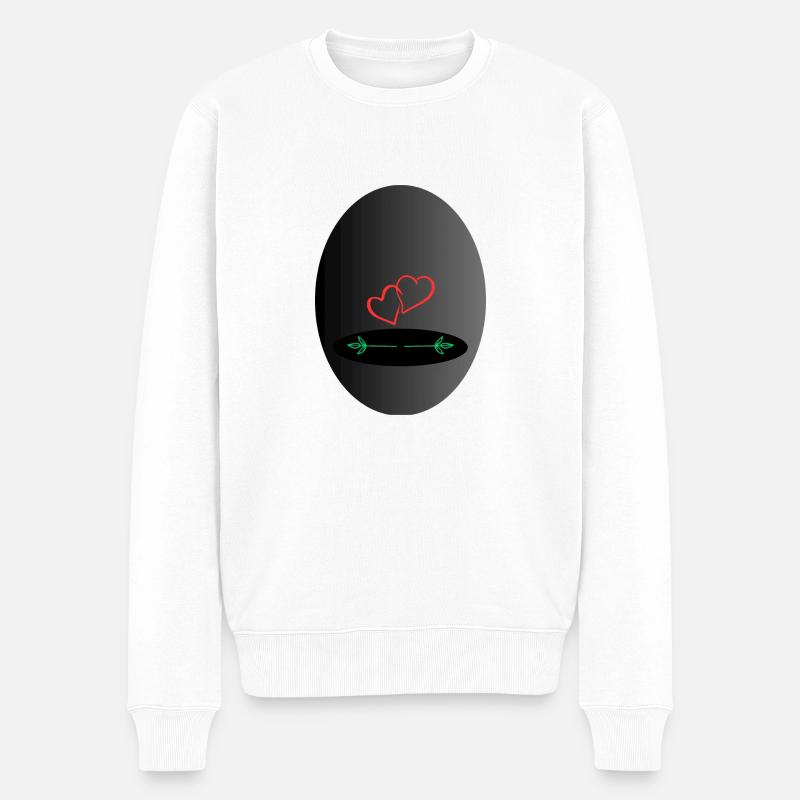 Roteherz , Herz - Männer Premium Bio Pullover - Weiß