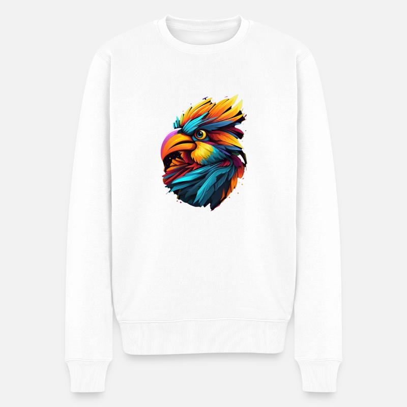 Fink Zeichnung Kunst - Männer Premium Bio Pullover - Weiß