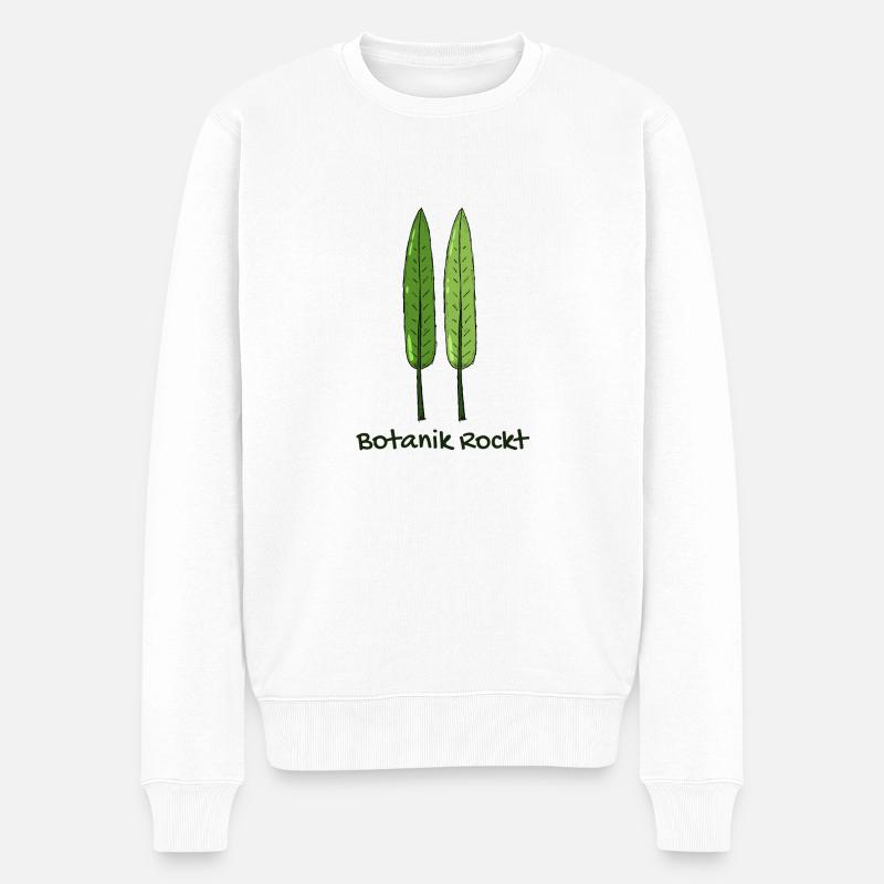Botanik Rockt | Pflanze | Blätter | Geschenk - Männer Premium Bio Pullover - Weiß