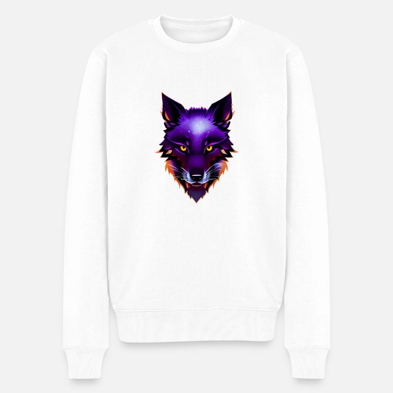 Renard loup - Pull Premium bio Homme - blanc