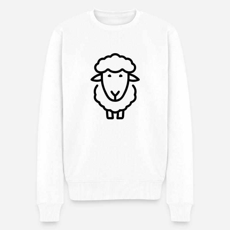 Schaf - Männer Premium Bio Pullover - Weiß