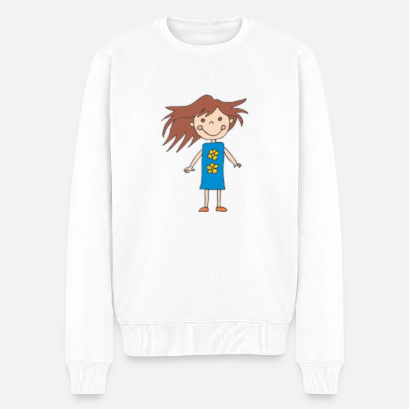mädchen klein - Männer Premium Bio Pullover - Weiß