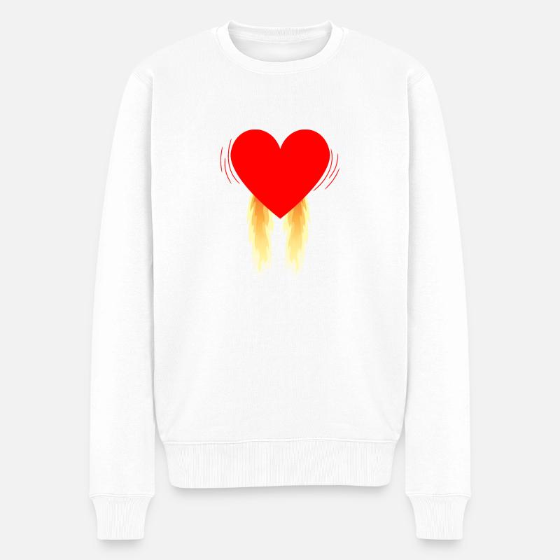 Red Heart Takeoff - Männer Premium Bio Pullover - Weiß