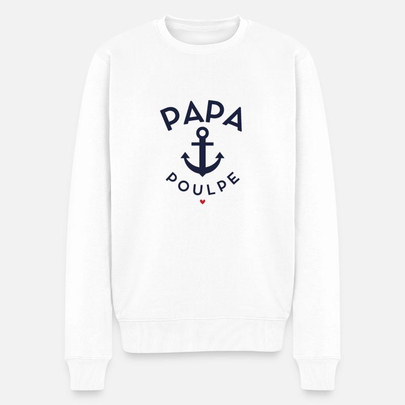 PAPA OCOPUS Anker - Männer Premium Bio Pullover - Weiß