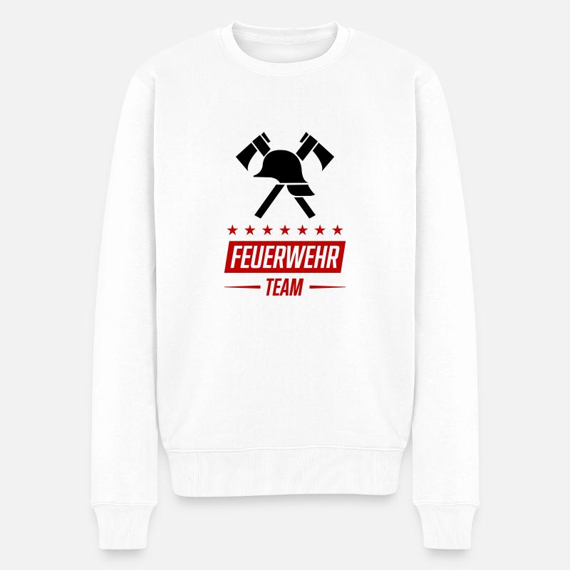 feuerwehr team - Männer Premium Bio Pullover - Weiß