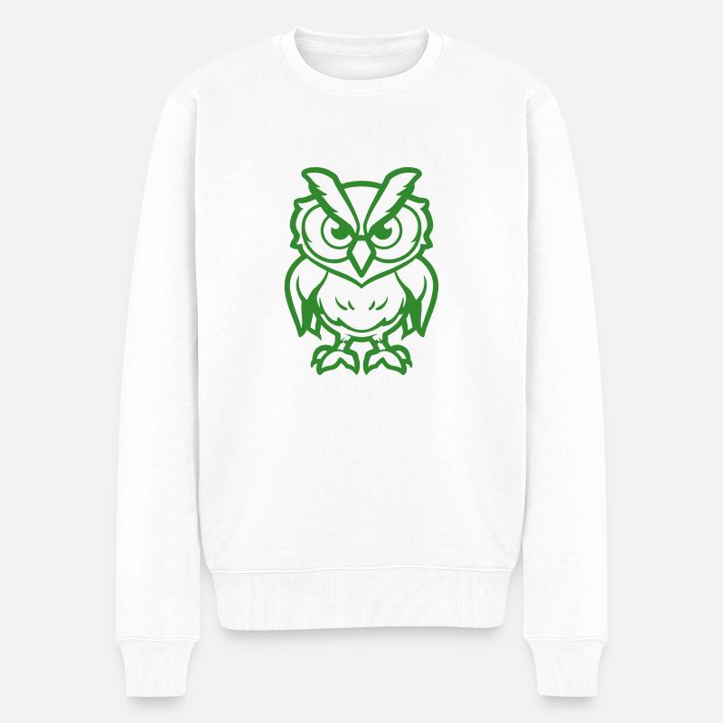 Bande dessinée hibou - Pull Premium bio Homme - blanc
