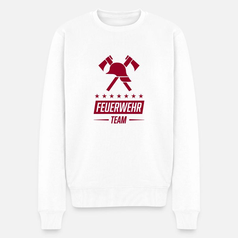 feuerwehr team - Männer Premium Bio Pullover - Weiß