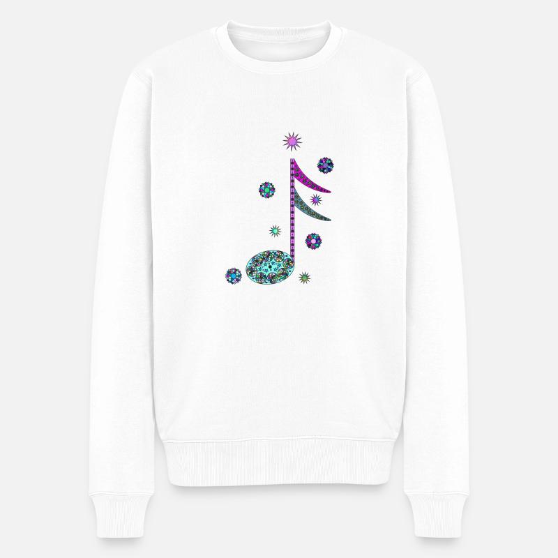 🎭 Double Croche Arlequin, Rythme et Fantaisie ! - Pull Premium bio Homme - blanc