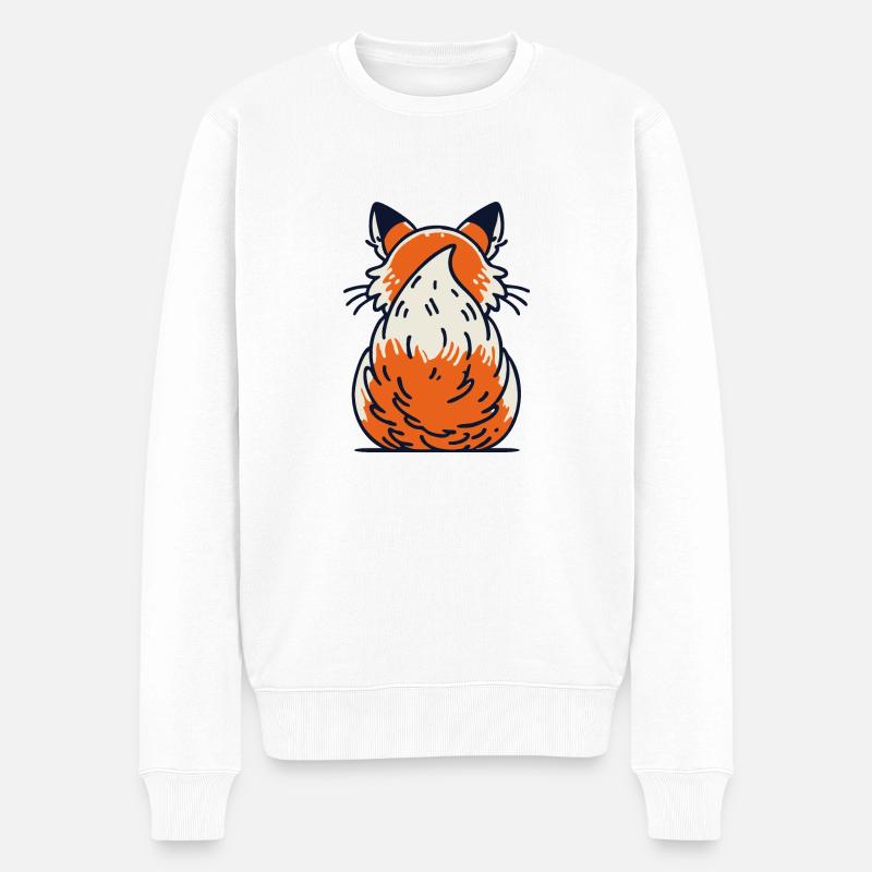 Queue touffue, queue de renard - Pull Premium bio Homme - blanc