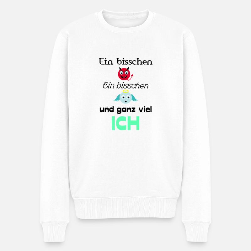 Engel und Teufel - Männer Premium Bio Pullover - Weiß