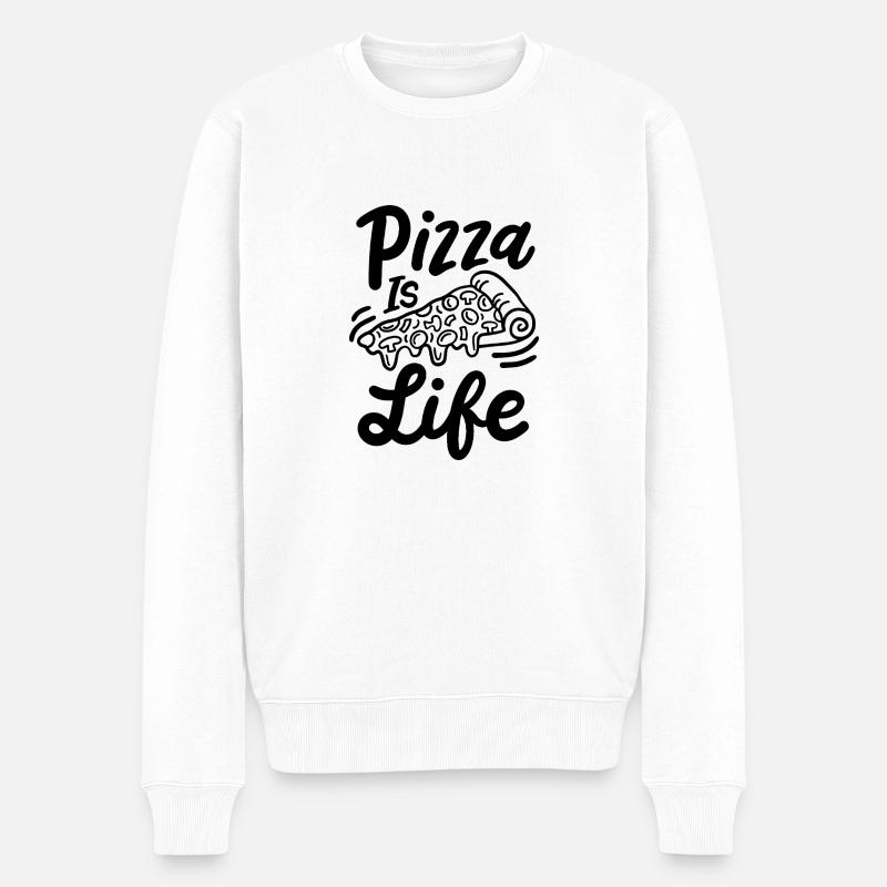 La pizza, c’est la vie - Pull Premium bio Homme - blanc