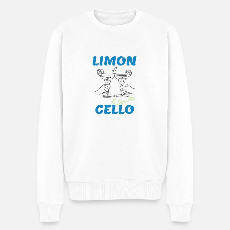 Limoncello – La Dolce Vita“-Design - Männer Premium Bio Pullover - Weiß