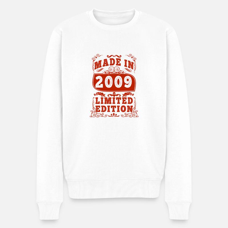 2009 Geburtstag 2009 Jahrgang 2009 Geburtstag - Männer Premium Bio Pullover - Weiß