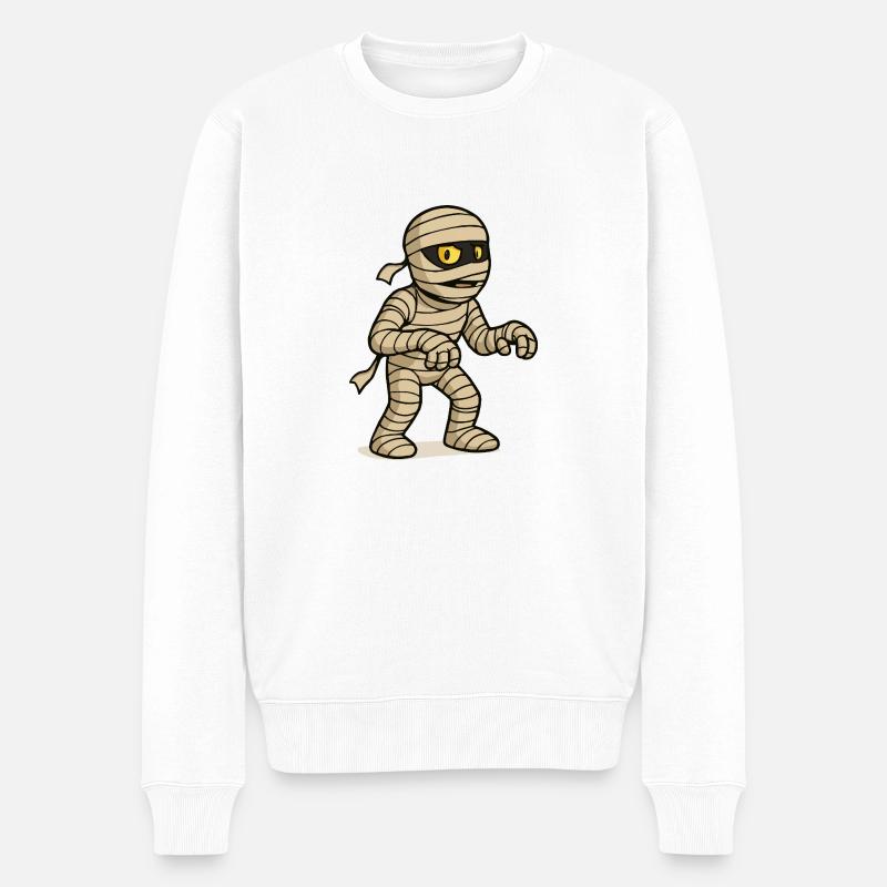 mumie comic - Männer Premium Bio Pullover - Weiß