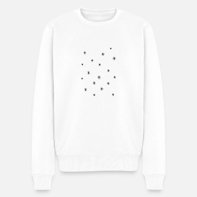 Sterne - Männer Premium Bio Pullover - Weiß