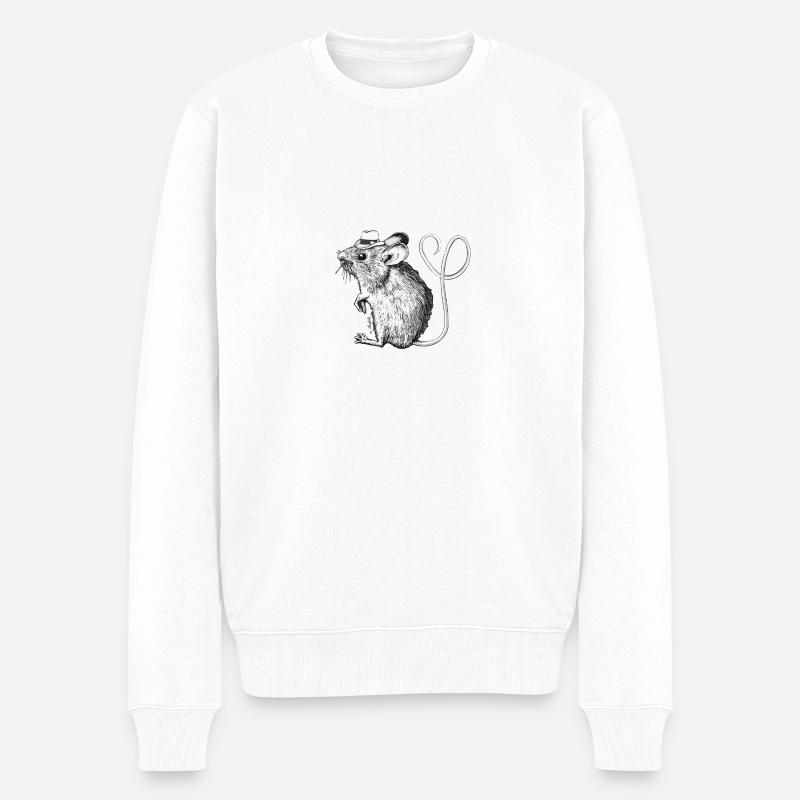 LoveMouse - Männer Premium Bio Pullover - Weiß