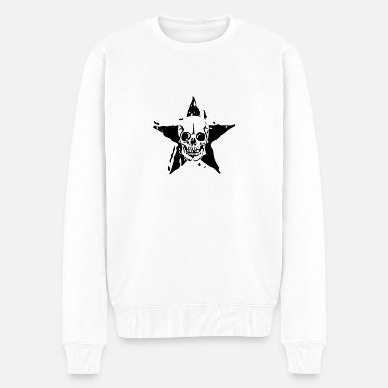 Todesstern Todes Kopf etoile2 - Männer Premium Bio Pullover - Weiß