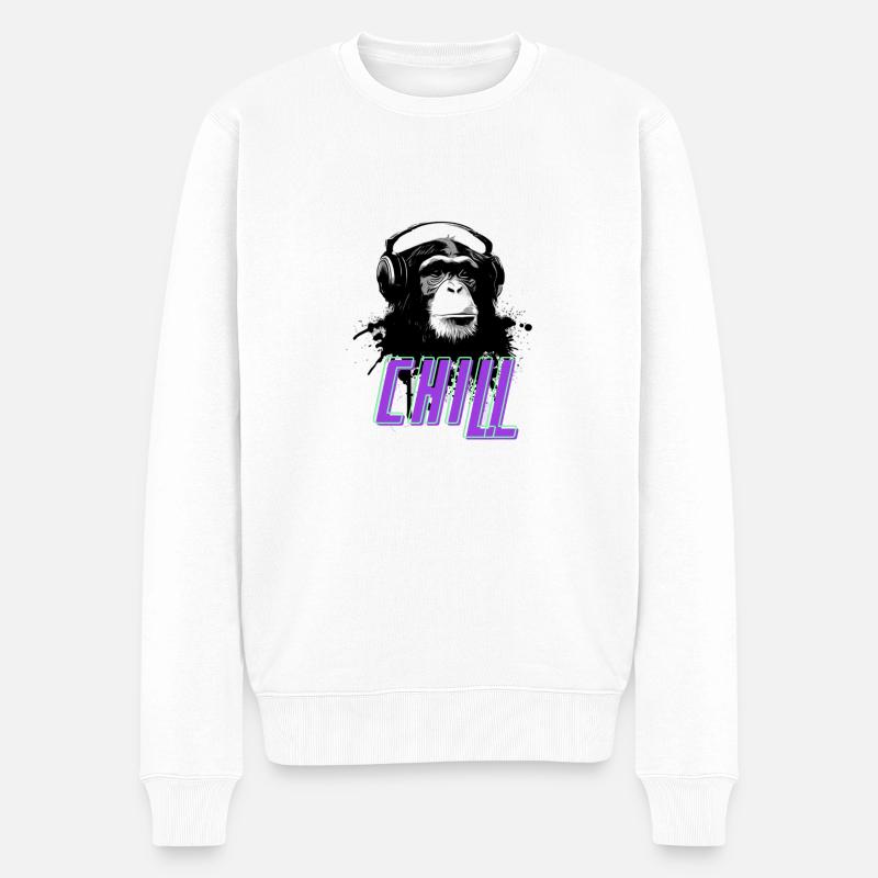 Chill Gorilla - Pull Premium bio Homme - blanc