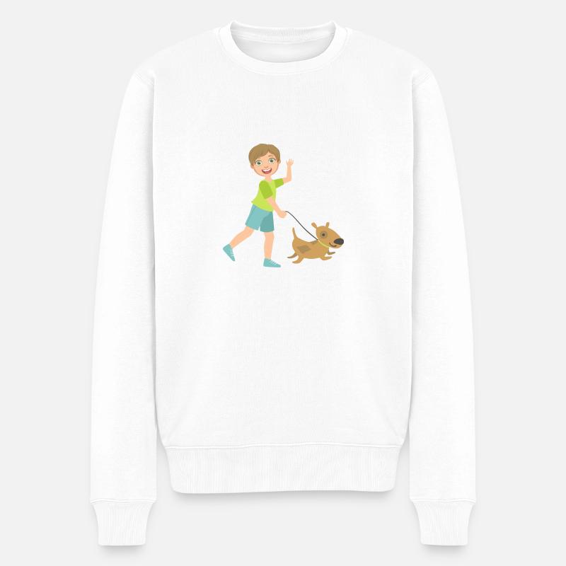 Hund - Männer Premium Bio Pullover - Weiß