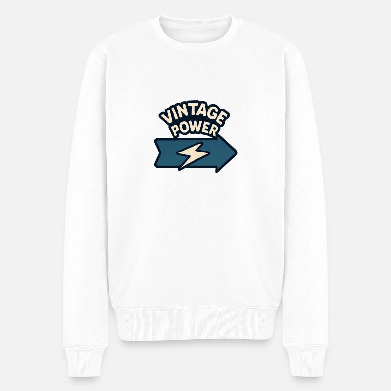 Flèche stylisée & éclair - Pull Premium bio Homme - blanc