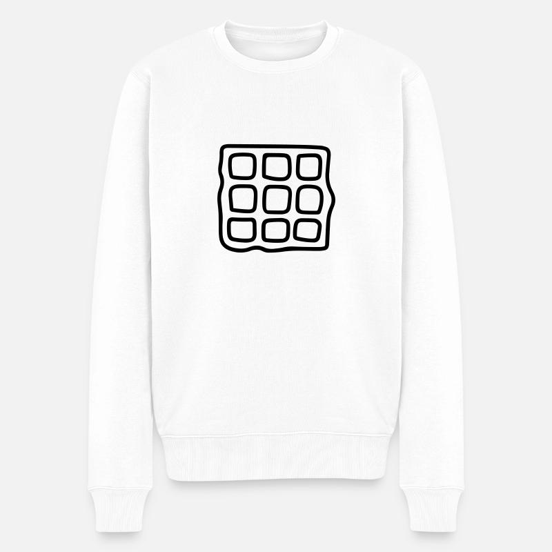 Waffel - Männer Premium Bio Pullover - Weiß
