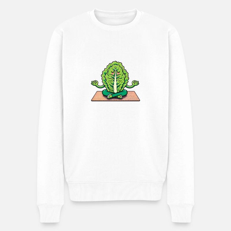 Lass uns heute Salat-Zen sein - Männer Premium Bio Pullover - Weiß