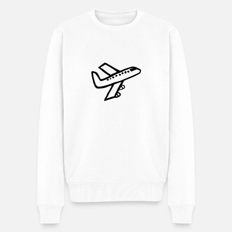 Flugzeug - Männer Premium Bio Pullover - Weiß