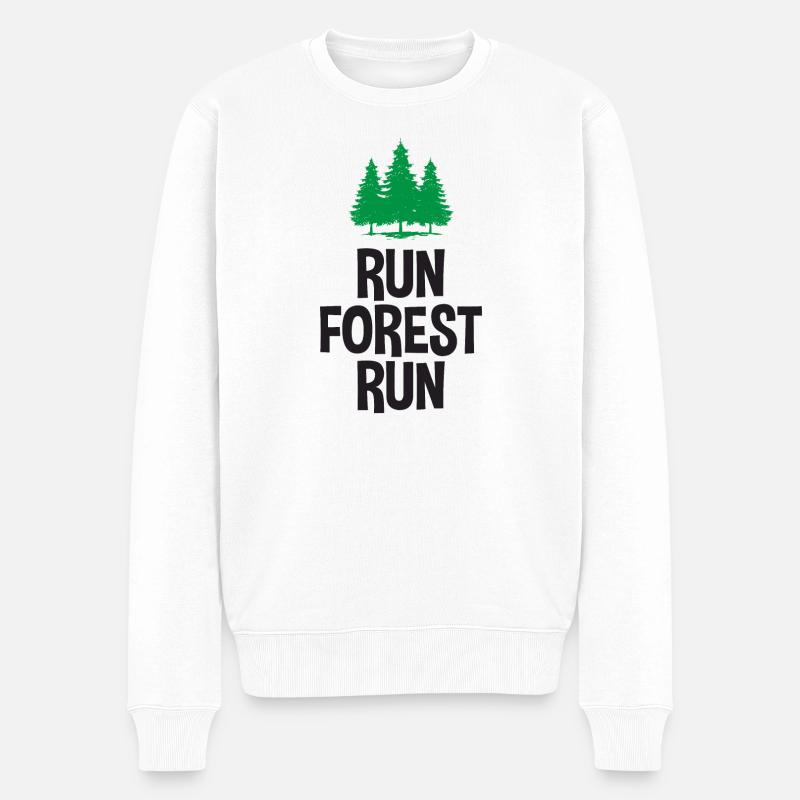 Run Forest Run - Pull Premium bio Homme - blanc