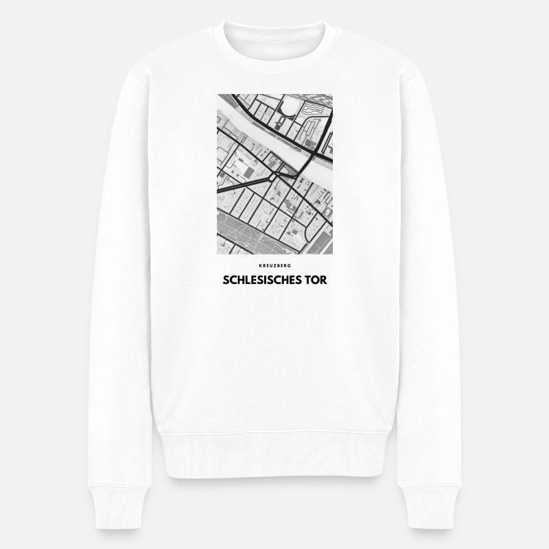 Schlesisches Tor Kreuzberg 36 Berlin - Männer Premium Bio Pullover - Weiß