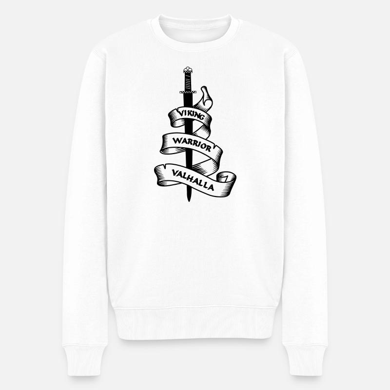 Bannière du drapeau viking - Pull Premium bio Homme - blanc