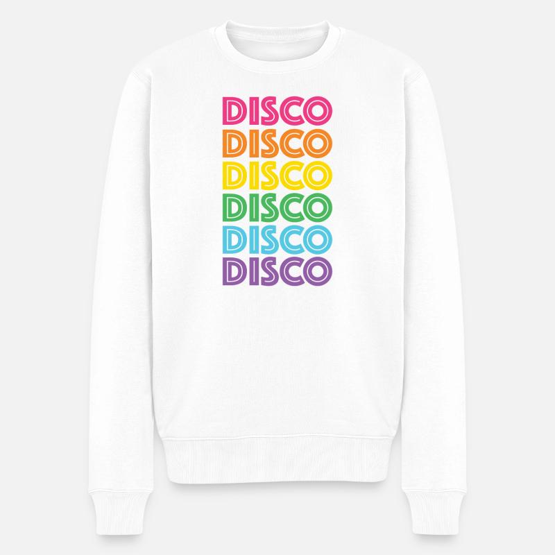 LGBTQ-Retro-Disco - Männer Premium Bio Pullover - Weiß
