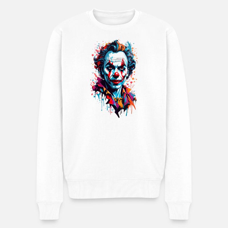 Joker Clown - Männer Premium Bio Pullover - Weiß