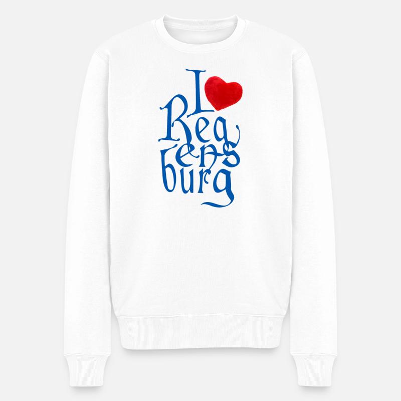 I love Regensburg ! - Männer Premium Bio Pullover - Weiß