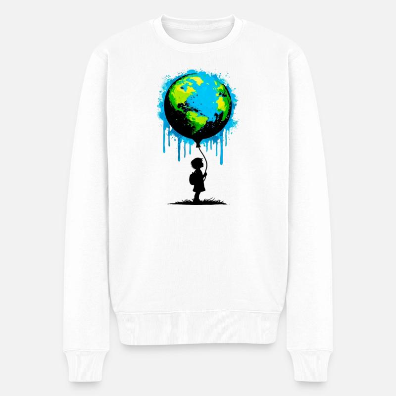 Planète Terre - Pull Premium bio Homme - blanc
