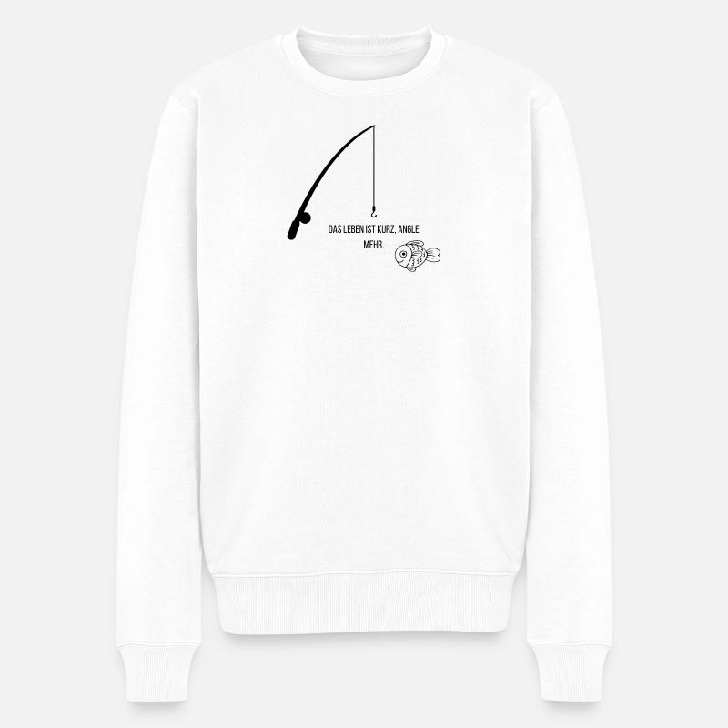 Das Leben ist kurz angle mehr - Männer Premium Bio Pullover - Weiß