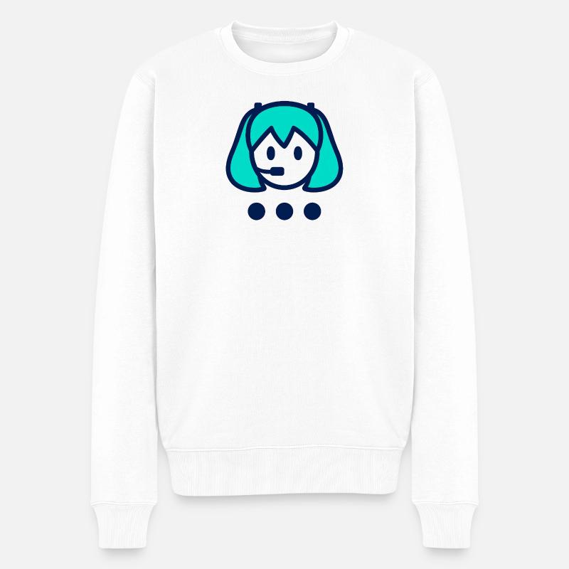 Illustration numérique Hatsune Miku - Pull Premium bio Homme - blanc