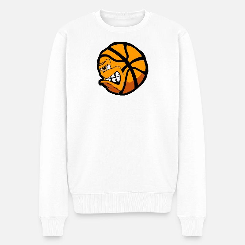 Basketball Schildkröte Cartoon Design - Männer Premium Bio Pullover - Weiß