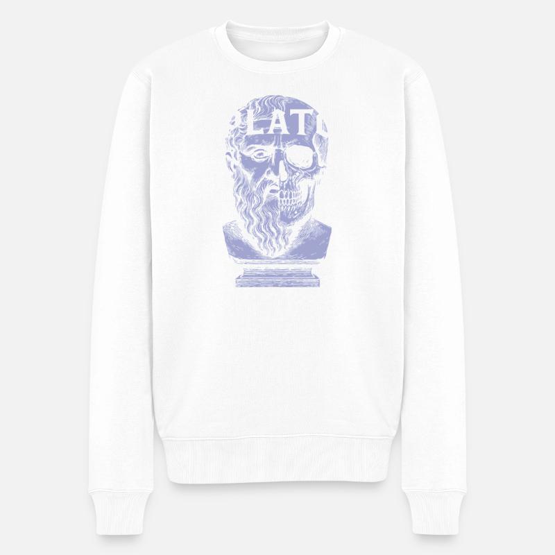 Conception artistique du crâne de Platon - Pull Premium bio Homme - blanc
