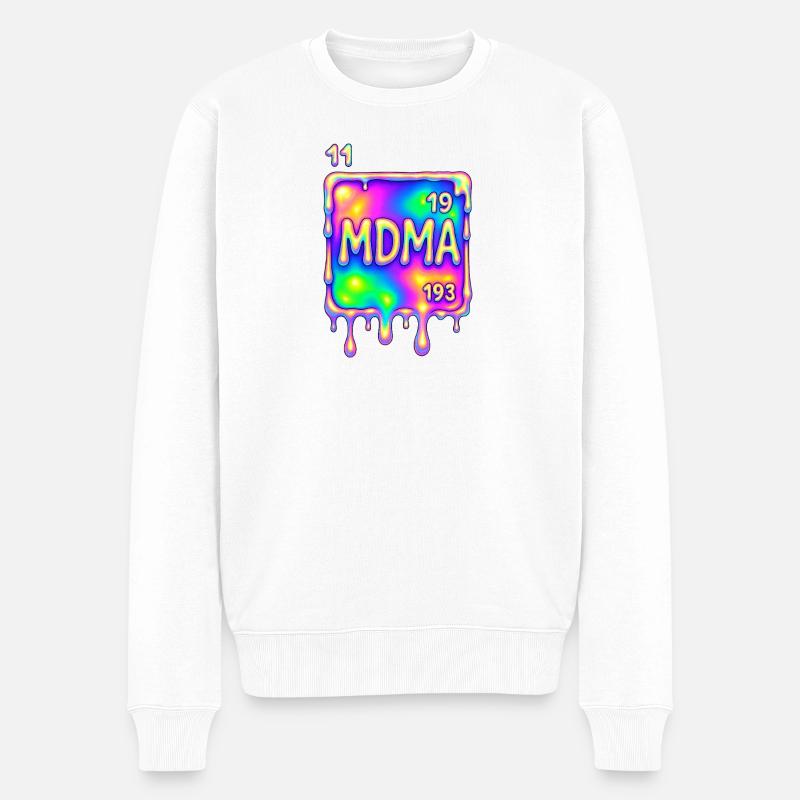 MDMA Design  - Männer Premium Bio Pullover - Weiß