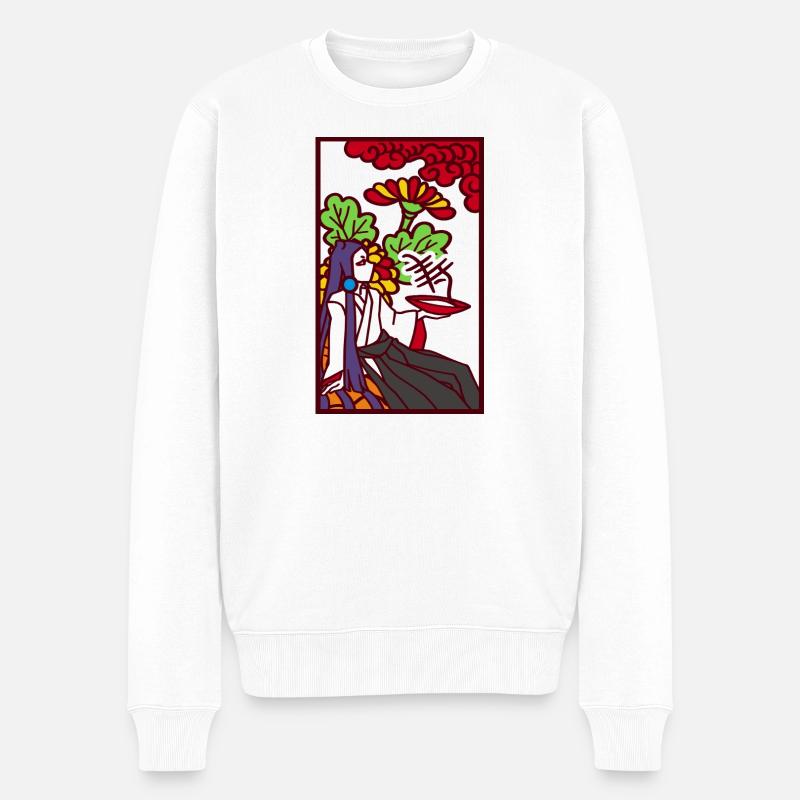 HanafudaSaké - Pull Premium bio Homme - blanc