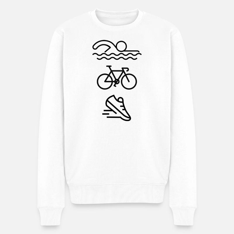 Triathlon - natation, cyclisme, course à pied ! - Pull Premium bio Homme - blanc