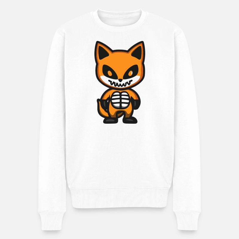 Fuchs Halloween Zombie - Männer Premium Bio Pullover - Weiß