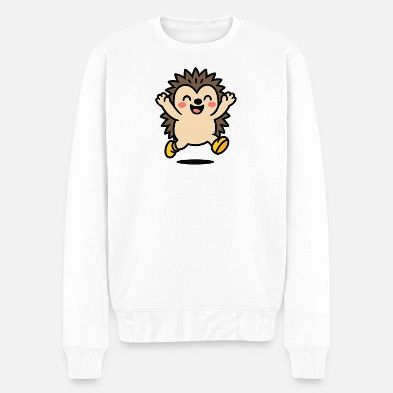 Hérisson joyeux en jeu - Pull Premium bio Homme - blanc
