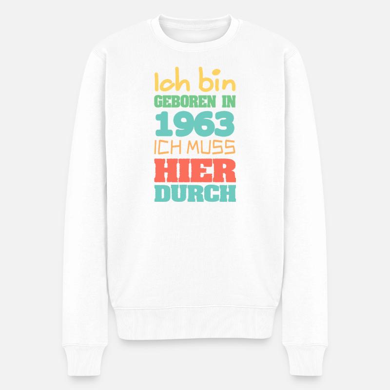 1963 - Männer Premium Bio Pullover - Weiß