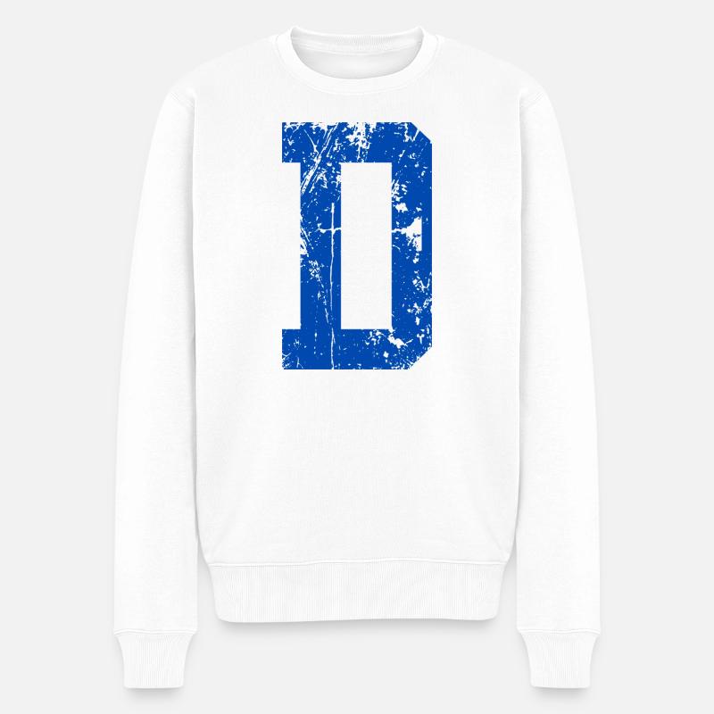 Lettre d sport rétro - Pull Premium bio Homme - blanc