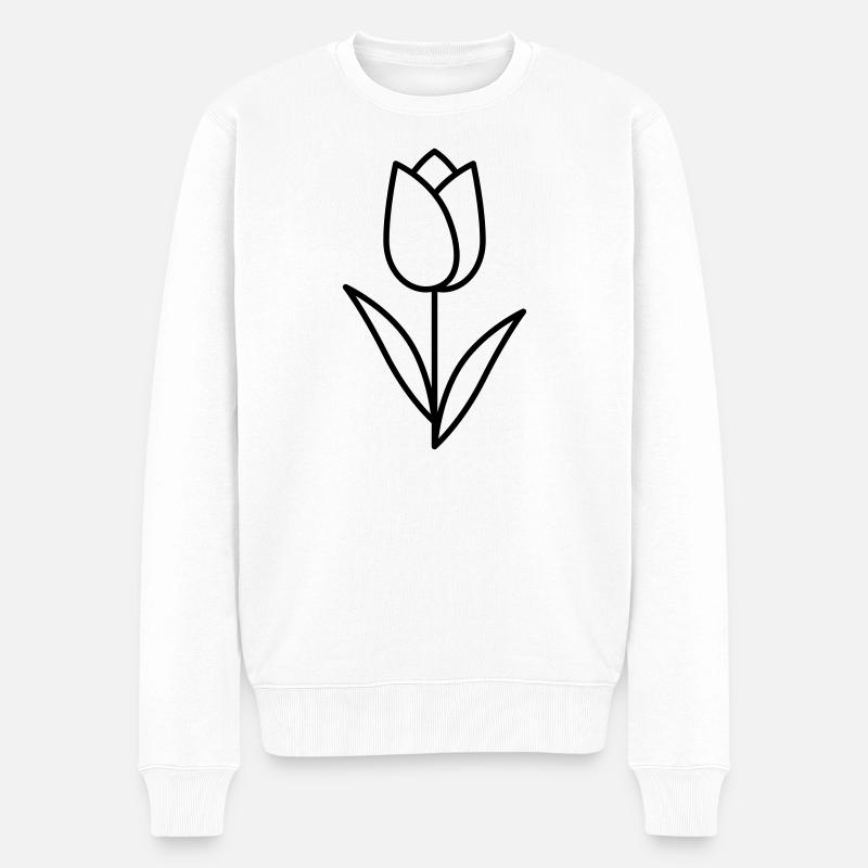 Tulpe - Männer Premium Bio Pullover - Weiß